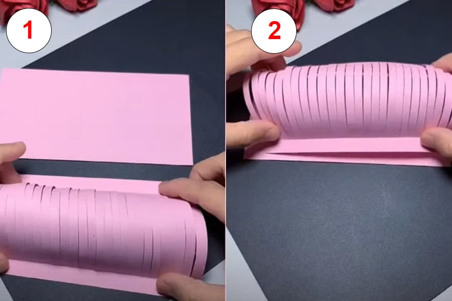 Ảnh: các bước làm đèn lồng trung thu bằng giấy A4 đơn giản
